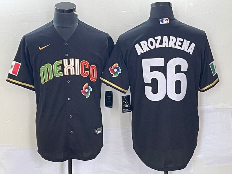 Men 2023 World Cub Mexico #56 Arozarena Black Nike MLB Jersey13->more jerseys->MLB Jersey